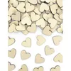 Image de 50 Confettis en bois coeurs naturels 2 x 2 cm - Beige