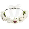 Image de Couronne de fleurs artificielles roses - Blanc - Accessoire de coiffure pour mariage baptême ou fête à thème