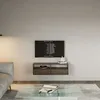 Image de Meuble TV avec 2 abattants et étagères   FRAMME   aspect noyer   100 cm
