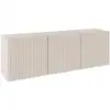 Image de Selsey sunds   meuble tv bas avec façades à lamelles rainurées, 3 portes, beige cachemire, 150 cm Sunds