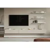Image de Meuble TV mural avec façades à lamelles rainurées   VELDIO   300 cm   beige gris