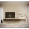 Image de Meuble TV mural à 4 abattants   BEMMI   300 cm   aspect bois noyer