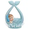 Image de Figurine petit garçon dans une écharpe bleue 11 cm - Bleu