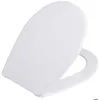 Image de Abattant de toilettes universel blanc - Bisk - Ligne Prima - Forme ovale - Polypropylène