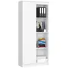 Image de Bibliothèque de bureau akord r80 blanche 80 cm 1 porte façade blanche mat 8 étagères 80x35x180 cm R80 1D 4P