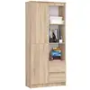 Image de Bibliothèque de bureau akord r11 chêne sonoma 80 cm 1 porte 2 tiroirs façade chêne sonoma mat 7 étagères 80x35x180 cm R11 1D 2SZ