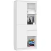Image de Bibliothèque de bureau akord r15 blanche 80 cm 1 porte 2 tiroirs façade blanche mat 7 étagères 80x35x180 cm R15 1D 2SZ