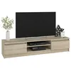 Image de Ensemble meuble TV pour le salon AKORD presentoir + meuble TV Chêne Sonoma 240 cm 4 portes façade Chêne Sonoma 8 étagères