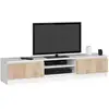Image de Meuble tv pour salon akord blanc 160 cm 2 portes façade chêne sonoma 2 étagères 160x40x33 cm RTV K160 2D 1P