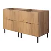 Image de Meuble de Salle de Bain sur Pieds Sous Double Vasque FLOW   Chêne Craft   120 cm