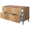 Image de Meuble de Salle de Bain sur Pieds Sous Double Vasque avec Plan FLOW   Chêne Craft   120 cm