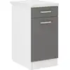 Image de Meuble Bas De Cuisine L 40 Cm Avec Plan De Travail Inclus - Gris