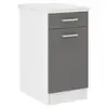 Image de Ultra meuble bas de cuisine l 40 cm avec plan de travail inclus - gris