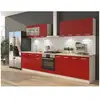 Image de Cuisine complète ultra 300 cm rouge mat avec plan de travail 28mm et meuble four ULTRAFOUR300RG