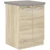 Image de Meuble bas 2 portes battantes - décor chêne sonoma - l 60 x p 51,6 x h 85 cm - lassen LASSSONEW60D2FZB