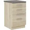 Image de Meuble Bas 4 Tiroirs Avec Plan De Travail - Décor Chene Sonoma - L 40 X P 51,6 X H 85 Cm - Lassen