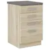 Image de Meuble bas 4 tiroirs lassen lassnewbas40 chene sonoma l40xp51.6xh85 cm LASSNEWBAS40