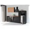 Image de Cuisine complète aya - décor noir - l 280 x p 60 x h 214 cm - plan de travail inclus AYA280