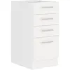 Image de Atlas Meuble Bas 4 Tiroirs - Décor Blanc - L40 X P52x H82 - Plan De Travail Non Inclus