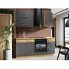 Image de Cuisine Complete Rock L180 Cm - 5 Éléments + Meuble Four - Mélaminé Décor Chene Lancelot Et Gris Matera