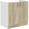 Image de Sara Meuble Bas Evier - Décor Chene Sonoma - 2 Portes Battantes - L80xp48xh82 Cm