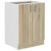 Image de Meuble bas sara - 2 portes - décor chene sonoma - l60xp48xh82 cm - plan de travail non inclus - fabriqué en pologne SARA60D2F