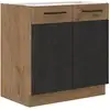 Image de Rock - Meuble Bas - 80 Cm - Chêne Lancelot Et Gris Matera