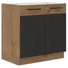 Image de Rock - meuble bas - 80 cm - chêne lancelot et gris matera - cuisinier ROCK80D2F