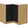 Image de Meuble Bas D'angle - Modena - 89 X 89 Cm - Chêne Artisan Et Noir Mat