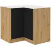 Image de Meuble bas d'angle - modena - 89 x 89 cm - chêne artisan et noir mat - cuisinier MODENADANGLE