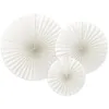 Image de 3 ÉVENTAILS DÉCO BLANC CASSÉ 23-32-40CM