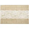 Image de Chemin de table en jute centre dentelle 28 cm x 2 75 m découpable