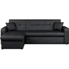 Image de Canapé D'angle Réversible Convertible 3 Places - Simili Noir - Contemporain - L 235 X P 85 - 153 Cm -