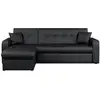 Image de Canapé d'angle réversible convertible 3 places - simili noir - contemporain - l 235 x p 85 - 153 cm - roman ROMANNOIRM1100