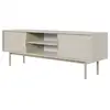 Image de Selsey viviaro - meuble tv - 154 cm - deux portes avec niches - taupe (gris-beige)