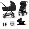 Image de Poussette Kinderkraft NEWLY 4 en 1 jusqu’à 22 kg avec siège auto i-Size pliable légère roues amorties Noir