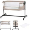 Image de Lit d’appoint 2 en 1 KINDERKRAFT NESTEE UP 2 Autonome - 5 niveaux de hauteur Matelas inclus Beige