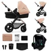 Image de Poussette 3 en 1 Combinée Kinderkraft MOOV2 AIR Système de voyage de la naissance à 27 kg Siège auto Mink PRO I-Size inclus Beige