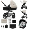 Image de Poussette Kinderkraft MOOV 2 3 en 1 avec siège 2 en 1 grandes roues amorties Travel System jusqu’à 27 kg Gris
