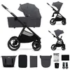 Image de Kinderkraft NEA 2 2 en 1 nacelle siège réversible roues amorties pliable jusqu’à 22 kg Gris foncé