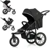 Image de Poussette tout-terrain Kinderkraft HELSI 2 3 roues gonflables jusqu’à 27 kg dossier allongé pliable Noir