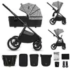 Image de Poussette 2-en-1 jusqu’à 27 kg Kinderkraft NEA 2 BIZUU siège réversible roues increvables pliage compact Lunar Black