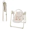 Image de Balancelle Transat Bébé Kinderkraft SWINGEE électrique pliable 5 vitesses minuterie mélodies compact léger Beige