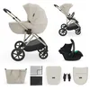 Image de Poussette Kinderkraft PRIME 3 3 en 1 nacelle siège auto MINK PRO 2 légère roues smooth ride 22 kg beige