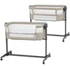 Image de Lit Cododo Kinderkraft NESTEE UP 2 réglable 5 niveaux avec matelas pliable lit bébé 2 en 1 Beige