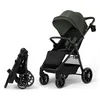 Image de Poussette Kinderkraft GRANDE 2 compacte bébé position allongée pliage une main grandes roues 22 kg vert