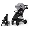 Image de Poussette Kinderkraft GRANDE 2 pliable CLICK&FOLD grandes roues amorties siège allongé jusqu’à 22 kg Gris