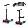 Image de Trottinette Enfant Kinderkraft RAKET UP 2 en 1 avec Siège Réglable Roues LED Pliable Hauteur Ajustable Noir