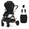 Image de Poussette Kinderkraft VESTO 2 siège réversible jusquà 22 kg amorti 4 roues grandes roues 8/11 pliage avec assise autoportant noir