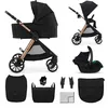 Image de Poussette 3 en 1 Kinderkraft VESTO 2 siège auto inclus nacelle ventilée 3 zones siège réversible pliage autoportant noir